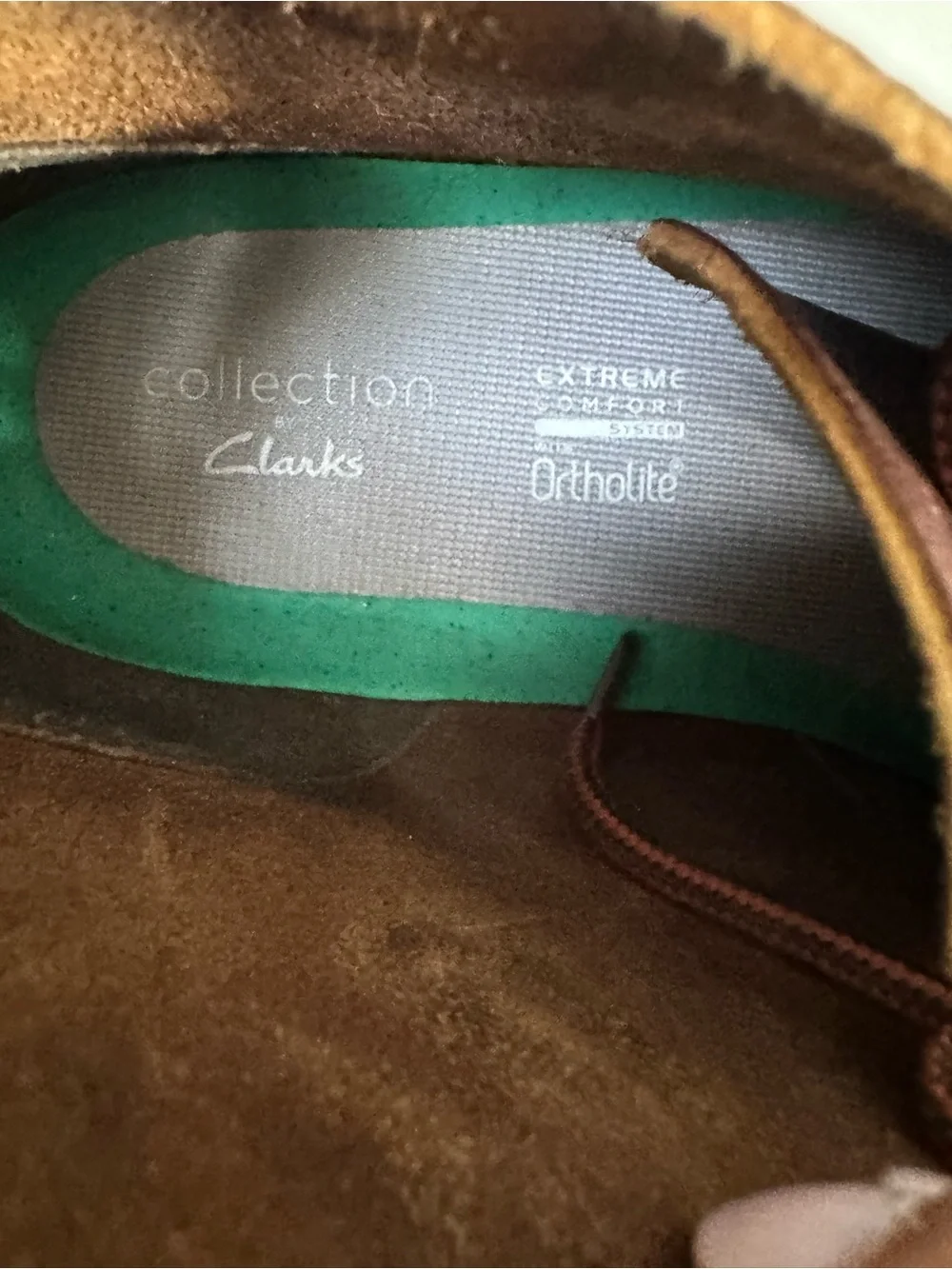 Clarks Overdale Mid Brown Leather Chukka Boots Mens 9 Ortholite Lug Sole